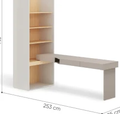 Biurka|Meble Dla Dzieci></noscript>lenart. Regał z biurkiem prawym do pokoju młodzieżowego WOOW dąb vincenza