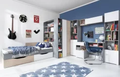 Regały Biurowe|Zestawy Mebli Młodzieżowych>MEBLAR Regał z małą szufladą i szafką 45 cm SIREN