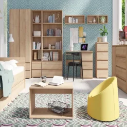 Zestawy Mebli Młodzieżowych></noscript>MARIDEX Regał z szufladami w stylu nowoczesnym COSTA dąb riviera