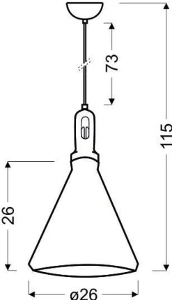 Oświetlenie Przedpokoju|Oświetlenie Jadalni>Candellux Lighting Robinson lampa wisząca 26 1X60W E27 czarno-czarny