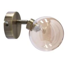 Oświetlenie Przedpokoju|Oświetlenie Jadalni></noscript>Candellux Lighting Rodia lampa kinkiet patynowy 1x40w g9 klosz bursztynowy