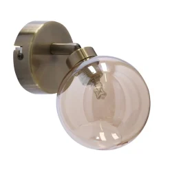 Oświetlenie Przedpokoju|Oświetlenie Jadalni></noscript>Candellux Lighting Rodia lampa kinkiet patynowy 1x40w g9 klosz bursztynowy