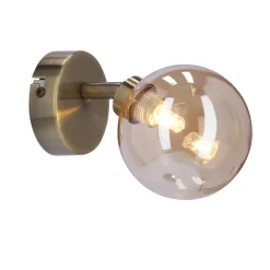 Oświetlenie Przedpokoju|Oświetlenie Jadalni></noscript>Candellux Lighting Rodia lampa kinkiet patynowy 1x40w g9 klosz bursztynowy