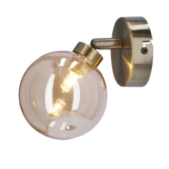 Oświetlenie Przedpokoju|Oświetlenie Jadalni></noscript>Candellux Lighting Rodia lampa kinkiet patynowy 1x40w g9 klosz bursztynowy