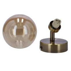 Oświetlenie Przedpokoju|Oświetlenie Jadalni></noscript>Candellux Lighting Rodia lampa kinkiet patynowy 1x40w g9 klosz bursztynowy