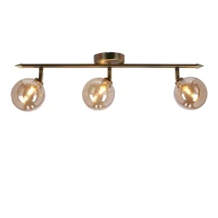 Oświetlenie Przedpokoju|Oświetlenie Jadalni>Candellux Lighting Rodia lampa sufitowa listwa patynowy 3x40w g9 klosz bursztynowy