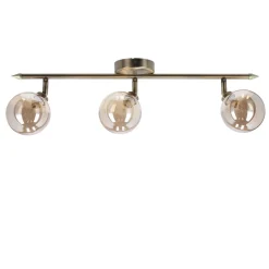 Oświetlenie Przedpokoju|Oświetlenie Jadalni>Candellux Lighting Rodia lampa sufitowa listwa patynowy 3x40w g9 klosz bursztynowy