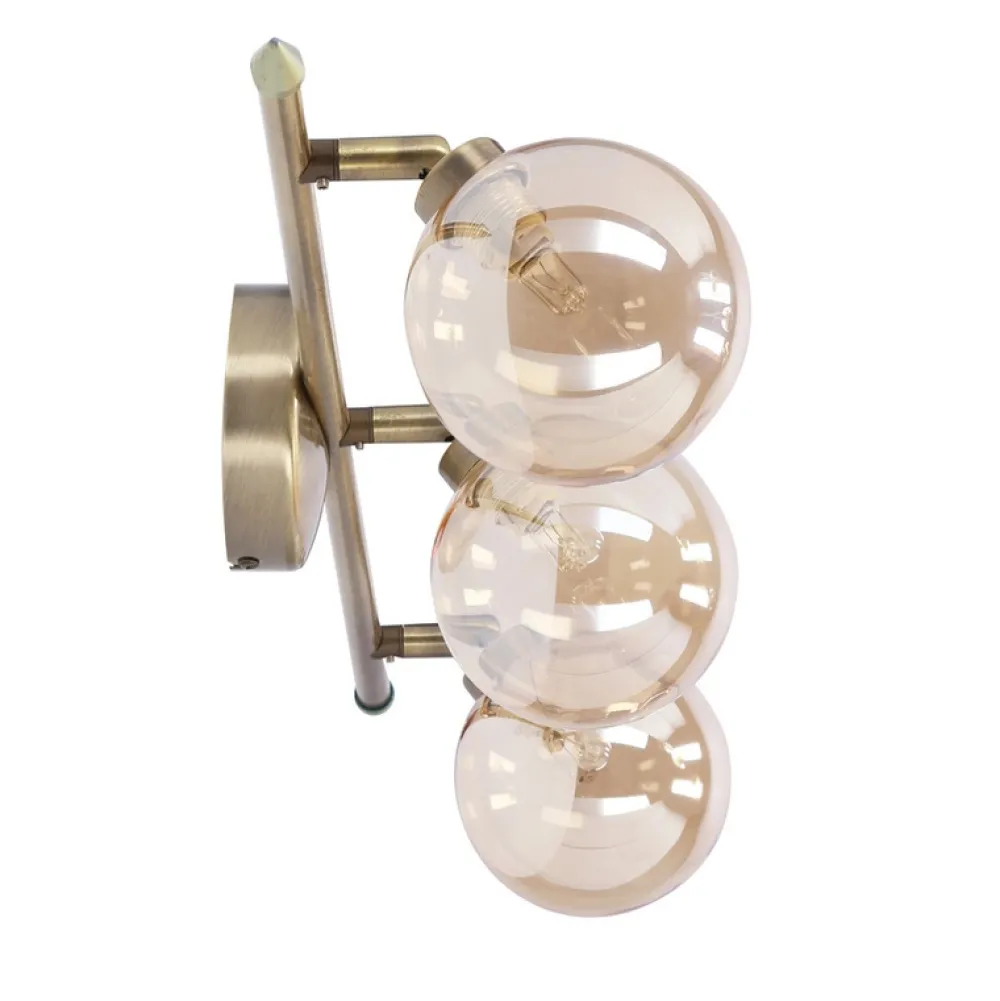 Oświetlenie Przedpokoju|Oświetlenie Jadalni>Candellux Lighting Rodia lampa sufitowa listwa patynowy 3x40w g9 klosz bursztynowy