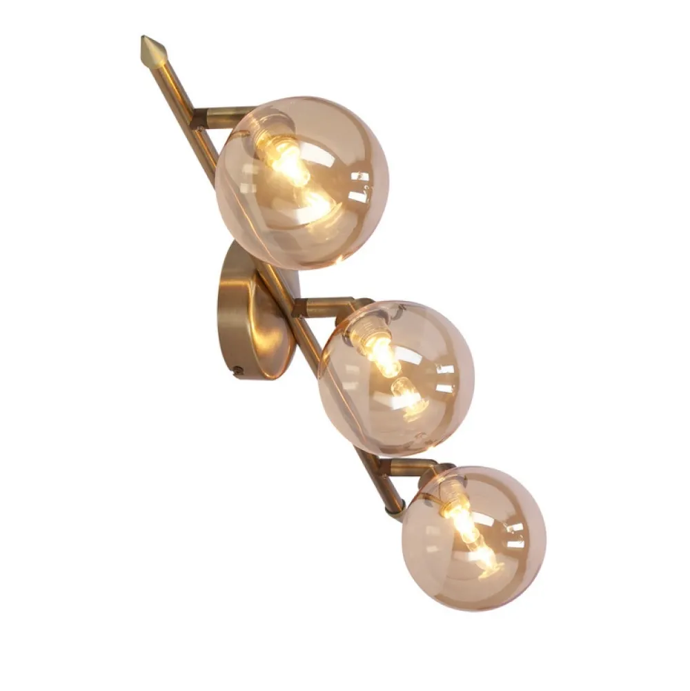 Oświetlenie Przedpokoju|Oświetlenie Jadalni>Candellux Lighting Rodia lampa sufitowa listwa patynowy 3x40w g9 klosz bursztynowy