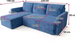Meble Dla Dzieci|Meble Młodzieżowe></noscript>BROMARKT Rogówka do salonu z pojemnikiem i funkcją spania QULIO