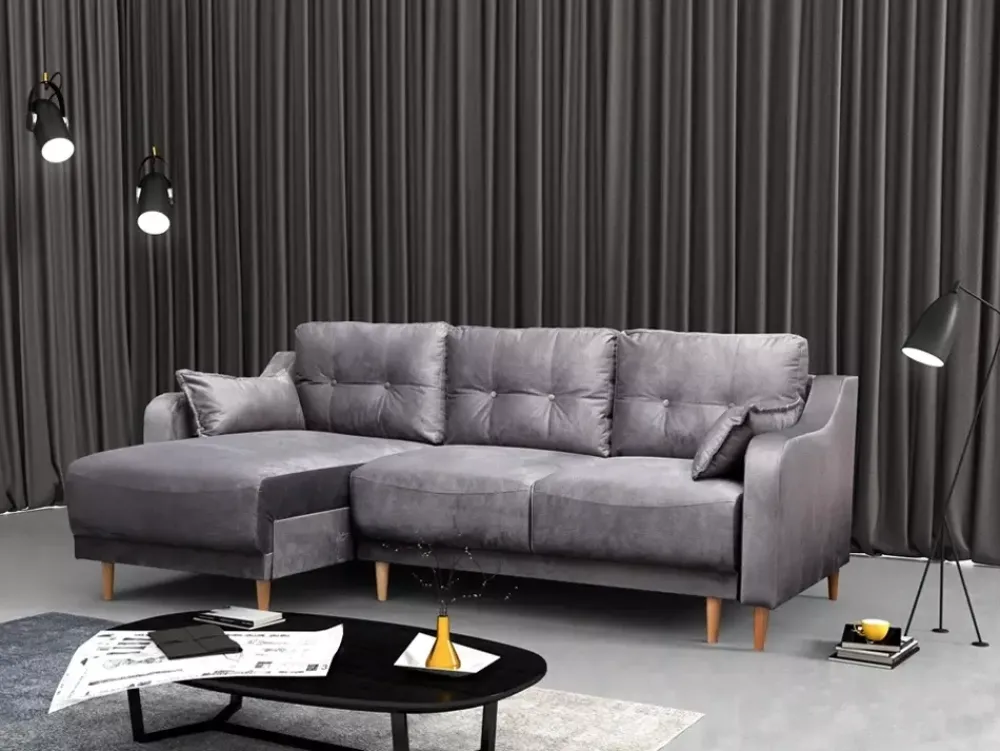 Narożniki>MEBAS Rogówka do salonu z pojemnikiem na pościel DANILO funkcja spania