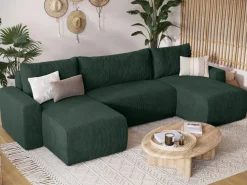 Narożniki></noscript>BROMARKT Rogówka z funkcją spania i pojemnikiem na pościel PLUSH U sztruks