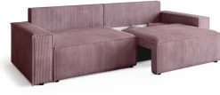 Kanapy I Sofy>BROMARKT Różowa kanapa z funkcją spania i pojemnikiem na pościel ADI