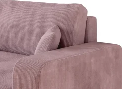 Narożniki></noscript>BROMARKT Różowa sztruksowa kanapa narożna z funkcją spania PUMI XL