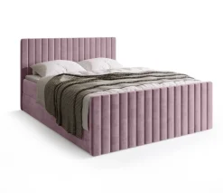 Meble Młodzieżowe|Łóżka Młodzieżowe></noscript>BROMARKT Różowe łóżko kontynentalne 140x200 cm z pojemnikiem na pościel DREAM DUO