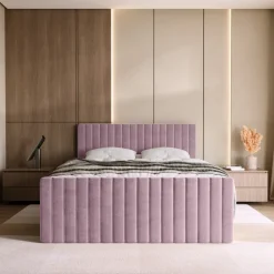 Meble Młodzieżowe|Łóżka Młodzieżowe></noscript>BROMARKT Różowe łóżko kontynentalne 140x200 cm z pojemnikiem na pościel DREAM DUO