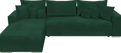 Meble Dla Dzieci|Narożniki>BROMARKT Rozkłada kanapa narożna do salonu SYDNEY welur butelkowa zieleń