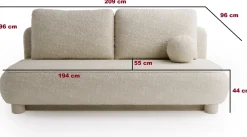 Meble Dla Dzieci|Meble Młodzieżowe></noscript>UNISTYL MEBLE Rozkładana beżowa kanapa z funkcją spania i pojemnikiem do salonu GISELLE