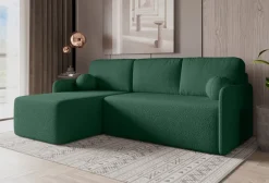 Meble Dla Dzieci|Narożniki></noscript>Meble Grand Rozkładana kanapa narożna do salonu zielona z funkcją spania CLOUD