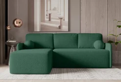 Meble Dla Dzieci|Narożniki></noscript>Meble Grand Rozkładana kanapa narożna do salonu zielona z funkcją spania CLOUD