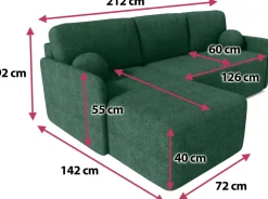 Meble Dla Dzieci|Narożniki></noscript>Meble Grand Rozkładana kanapa narożna do salonu zielona z funkcją spania CLOUD