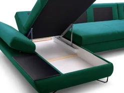 Narożniki></noscript>LASKI Rozkładana kanapa narożna U z regulowanym podłokietnikiem i półką LORENS