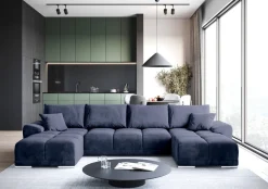 Narożniki></noscript>BROMARKT Rozkładana kanapa narożna z funkcją spania NUBES monolith