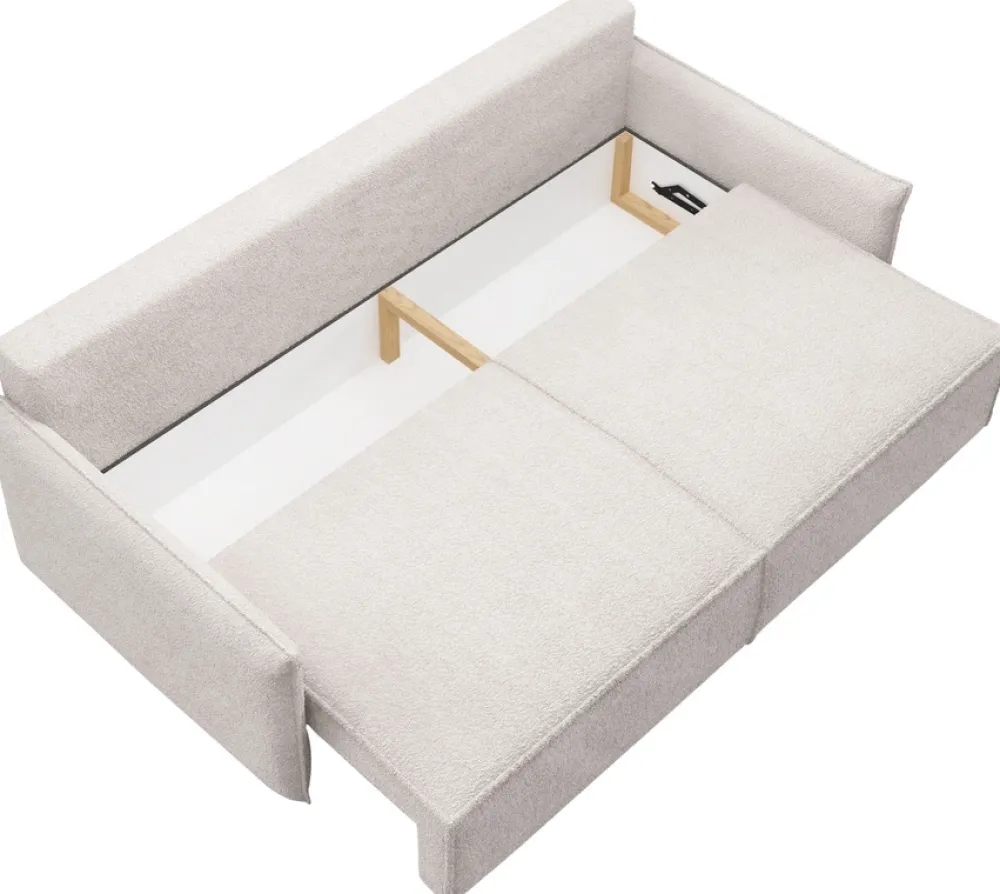 Meble Dla Dzieci|Meble Młodzieżowe>BROMARKT Rozkładana kanapa z funkcją spania i pojemnikiem do salonu RIMO biała