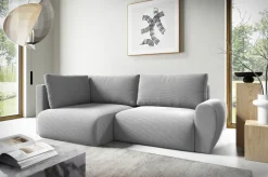 Narożniki>BROMARKT Rozkładana rogówka do salonu z funkcją spania szara PATI DUO