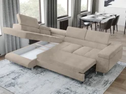 Narożniki>BROMARKT Rozkładana rogówka z funkcją spania ANTON sztruks