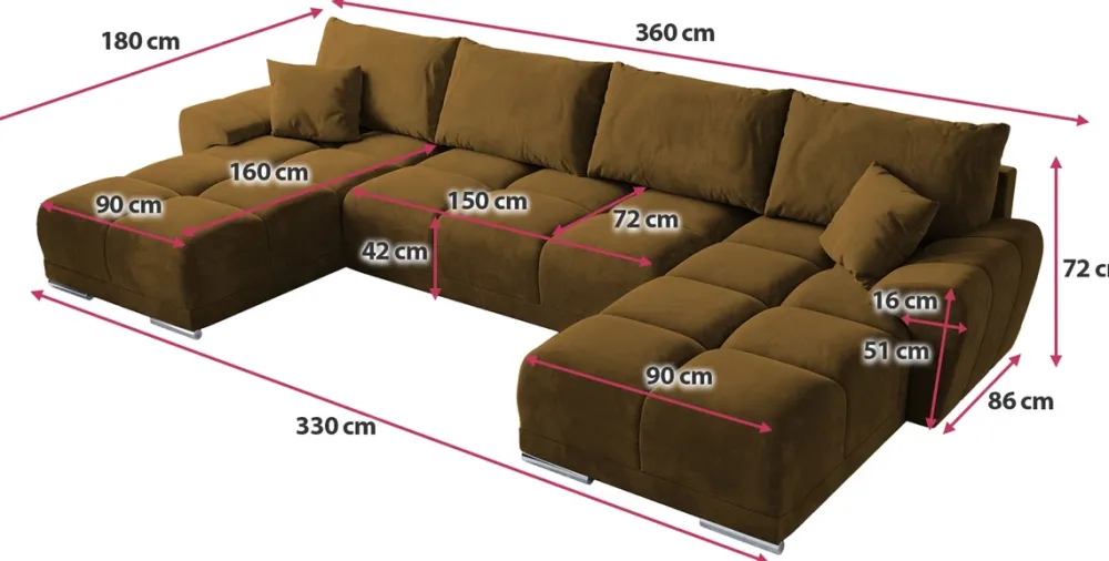 Narożniki>BROMARKT Rozkładana rogówka z funkcją spania NUBES