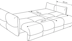 Meble Dla Dzieci|Meble Młodzieżowe></noscript>LASKI Rozkładana sofa do salonu z funkcją spania BERGAMO beżowa