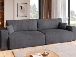 Meble Dla Dzieci|Meble Młodzieżowe>BROMARKT Rozkładana szara kanapa do salonu z funkcją spania i pojemnikiem PUMI