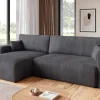Narożniki>BROMARKT Rozkładana szara kanapa narożna z funkcją spania PUMI XL