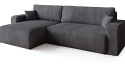 Narożniki></noscript>BROMARKT Rozkładana szara kanapa narożna z funkcją spania PUMI XL