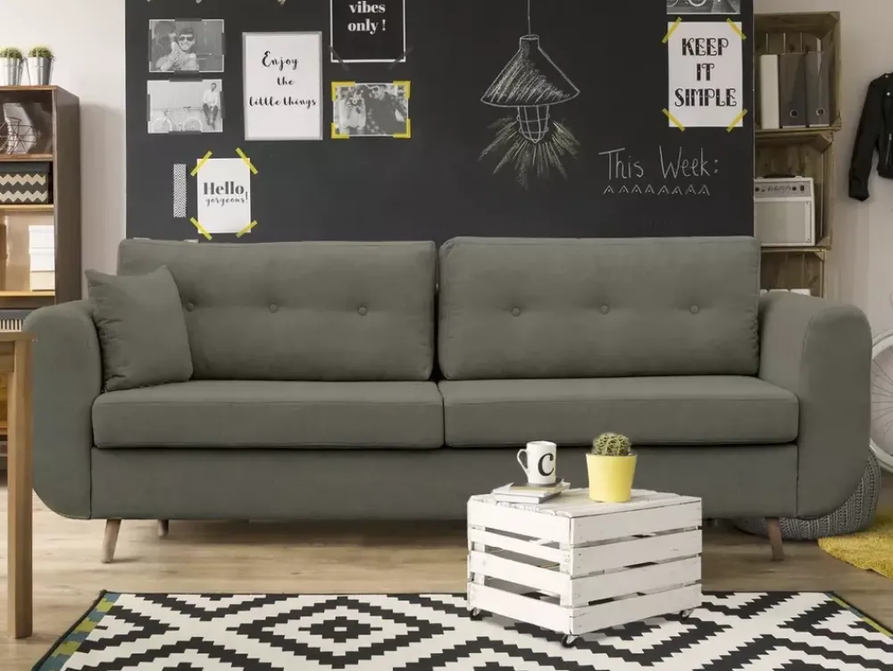 Kanapy I Sofy>NEXT COLLECTION Rozkładana szara sofa z funkcją spania AURA