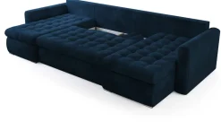 Narożniki></noscript>BROMARKT Rozkładana welurowa kanapa narożna do salonu LUIS U