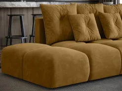 Narożniki></noscript>BROMARKT Rozkładany narożnik do salonu z funkcją spania i pojemnikiem RAMIRO musztardowy