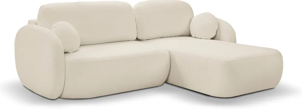 Narożniki>LASKI Rozkładany narożnik do salonu z funkcją spania beżowy OMERO