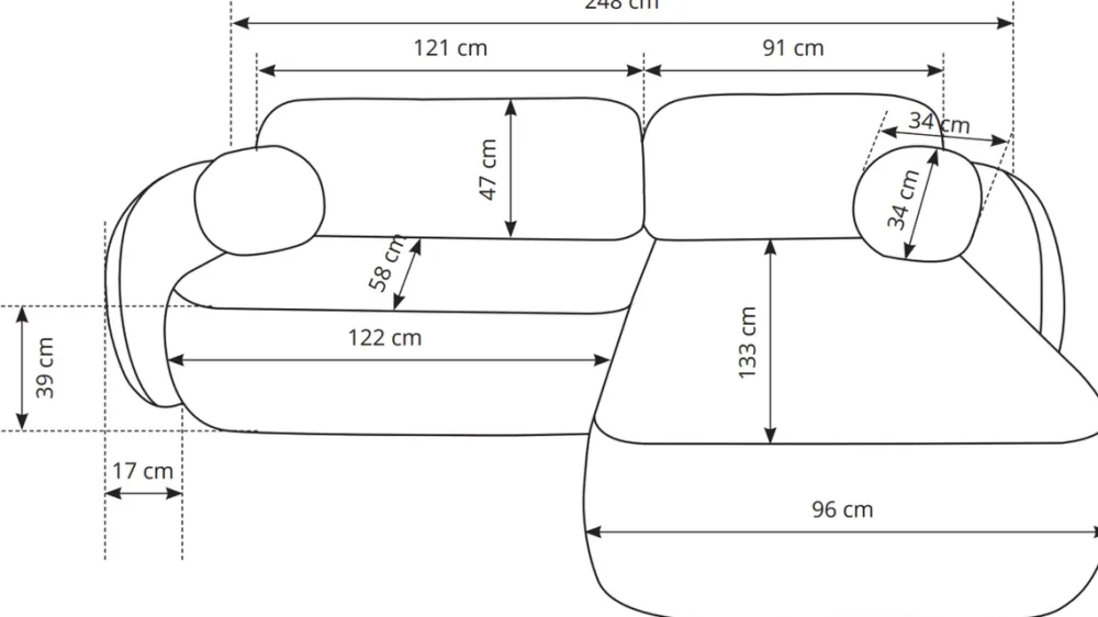 Narożniki>LASKI Rozkładany narożnik do salonu z funkcją spania beżowy OMERO