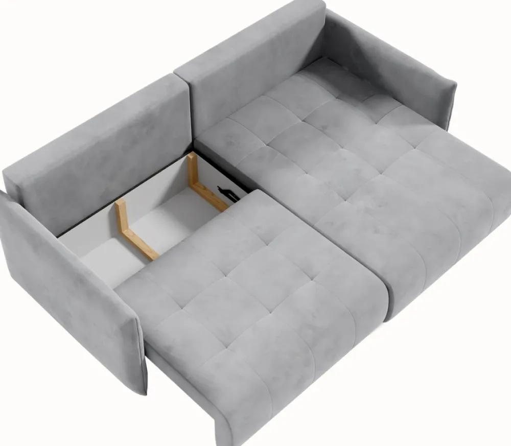 Meble Dla Dzieci|Narożniki>BROMARKT Rozkładany narożnik do salonu z funkcją spania szary HUDSON