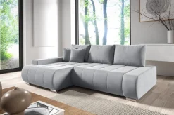 Meble Dla Dzieci|Meble Młodzieżowe>BROMARKT Rozkładany narożnik szary do salonu z funkcją spania VANESSA