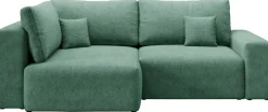 Narożniki>BROMARKT Rozkładany narożnik zielony do salonu z funkcją spania CAMILO DUO
