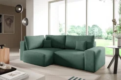 Narożniki>BROMARKT Rozkładany narożnik zielony do salonu z funkcją spania CAMILO DUO