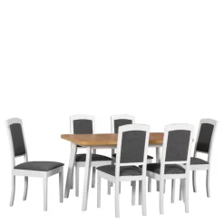 Stoły Z Krzesłami>DREWMIX Rozkładany skandynawski stół z krzesłami drewnianymi OMEINSS