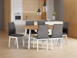 Stoły Z Krzesłami>DREWMIX Rozkładany stół z drewnianymi krzesłami LEVATE