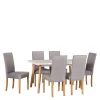 Stoły Z Krzesłami>DREWMIX Rozkładany stół z drewnianymi krzesłami tapicerowanymi GROTTO