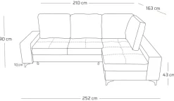 Narożniki>NEXT COLLECTION Salonowy narożnik z pojemnikiem MEETLY