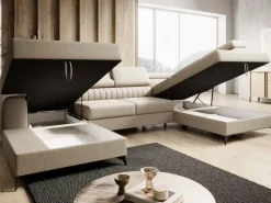 Narożniki>NEXT COLLECTION Salonowy narożnik z regulowanymi zagłówkami PAULLETTO wolnostojący pojemniki