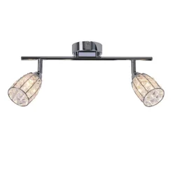 Oświetlenie Przedpokoju|Oświetlenie Jadalni>Candellux Lighting Shiba lampa sufitowa listwa chromowy 2x15w g9 klosz bezbarwny